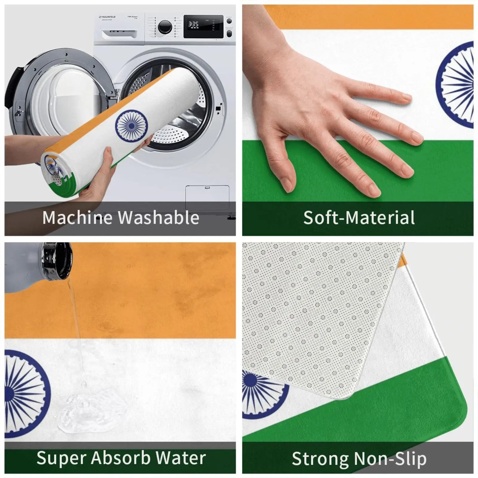 Flag of India Carpet Mat Rug Cushion Soft Flag Flag of India India Flag Indian Flag India Indian Shorlick